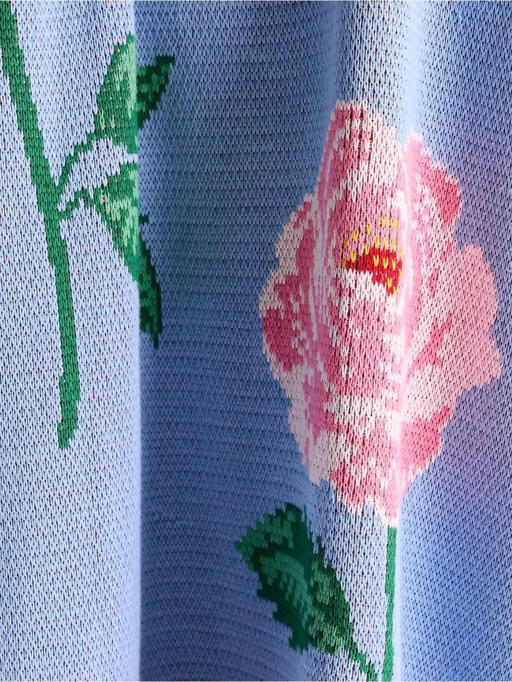 NEW Anthropologie Cotton Sweater Knit Floral Throw Blanket, 50 x 70” 🌹❤️